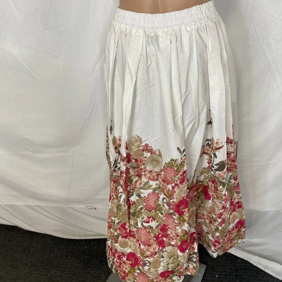 NEW MAEVE Women’s Sybil Poplin Floral Midi Skirt – Ivory/Multicolor – Size XS - Picture 5 of 11